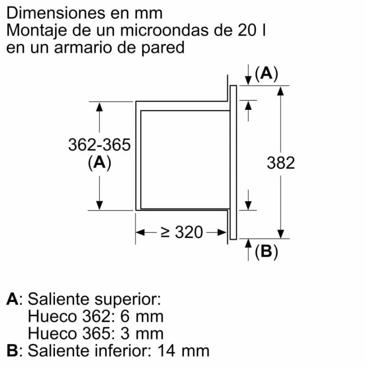 Balay 3CG6112X3 Microondas Integrable con Grill 20L 800W Inox