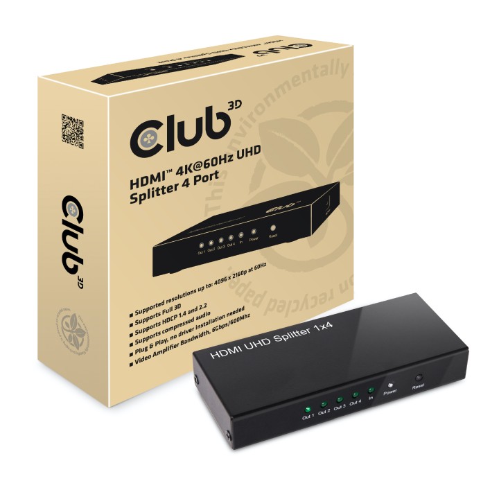 Splitter Club 3D 1xHDMI Entrada 4xHDMI Salida(CSV-1380)