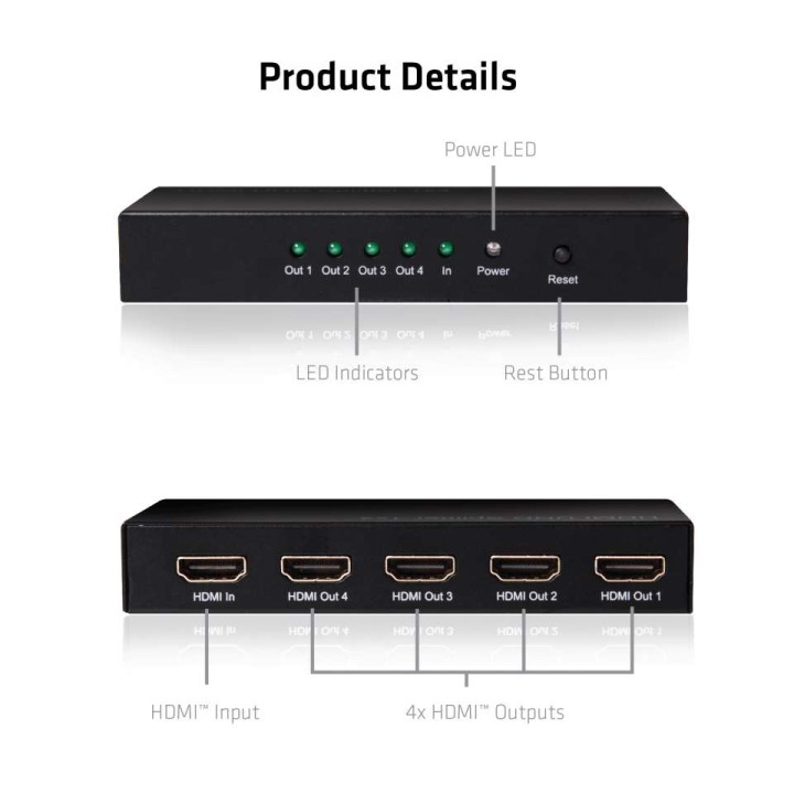 Splitter Club 3D 1xHDMI Entrada 4xHDMI Salida(CSV-1380)