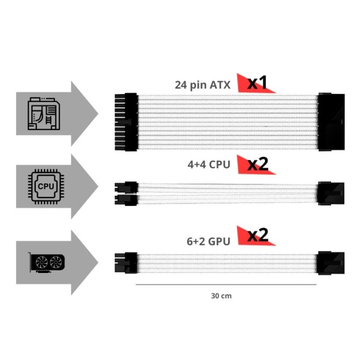 Phoenix Kit Cables Extensión Placa Base Negro/Azul