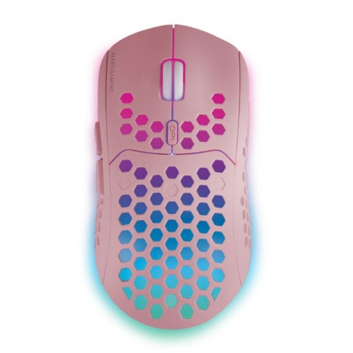 Mars Gaming MMW3 Ratón Gaming Inalámbrico RGB Flow 3200DPI Rosa