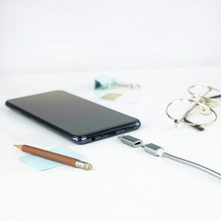 Nanocable Adaptador USB-C a Micro USB Macho/Hembra Gris