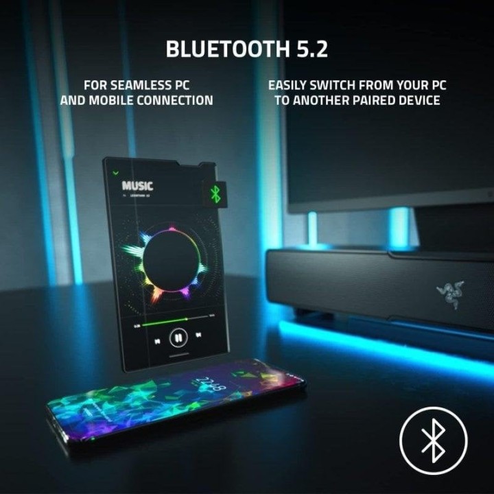 Razer Leviathan V2 Barra de Sonido Bluetooth RGB 7.1 con Subwoofer