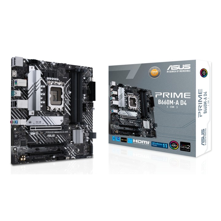 ASUS PRIME B660M-A D4-CSM: (1700) 4DDR4 HDMI DP mATX