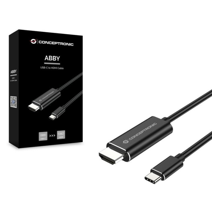Conceptronic ABBY04B Cable USB-C Macho a HDMI Macho 4K 2m Negro