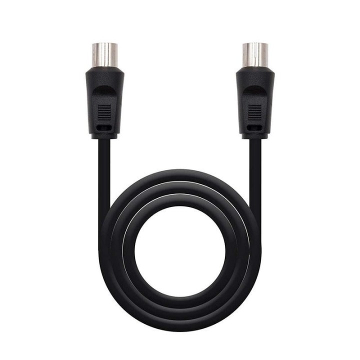 Nanocable Cable Coaxial Antena Analógico TV 75 OHM 1.8m Negro