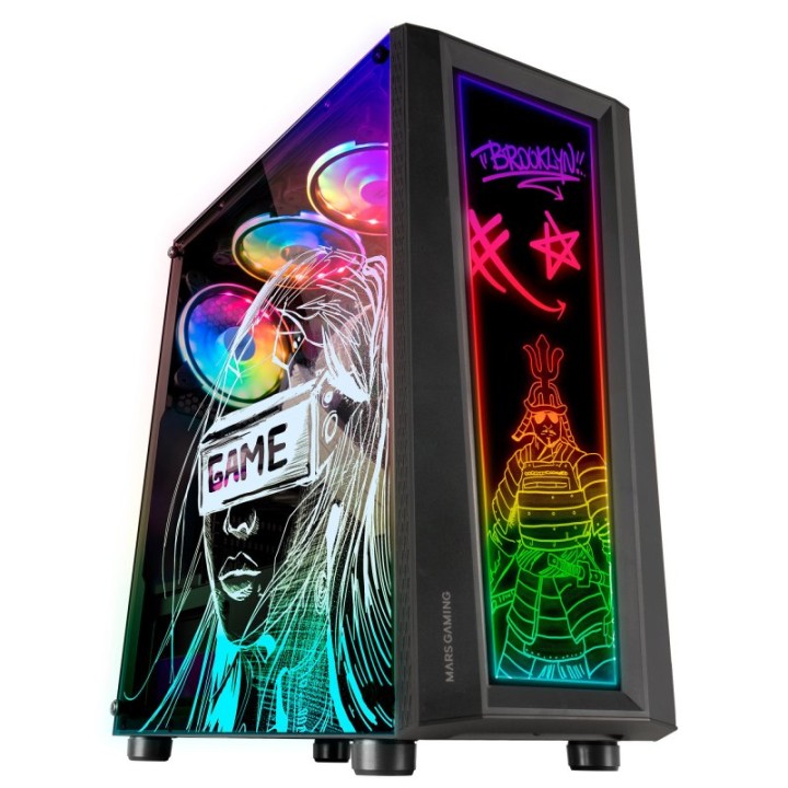 Mars Gaming MC-ART FRGB Cristal Templado USB 3.0 Negra