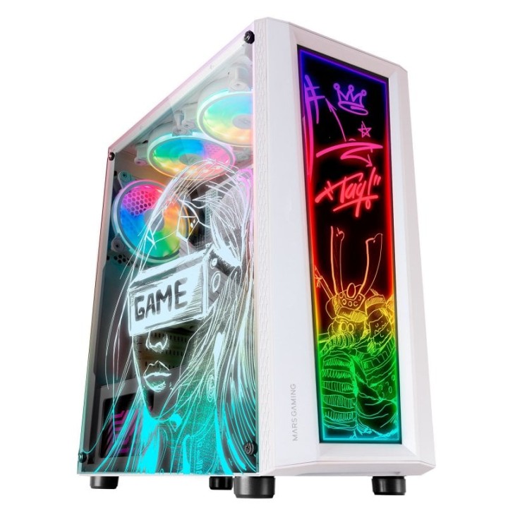 Mars Gaming MC-ART FRGB Cristal Templado USB 3.0 Blanca