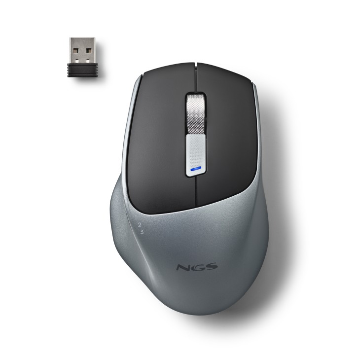 Ratón NGS RF Wireless/BT 1600dpi Negro/Gris (LUSH-RB)