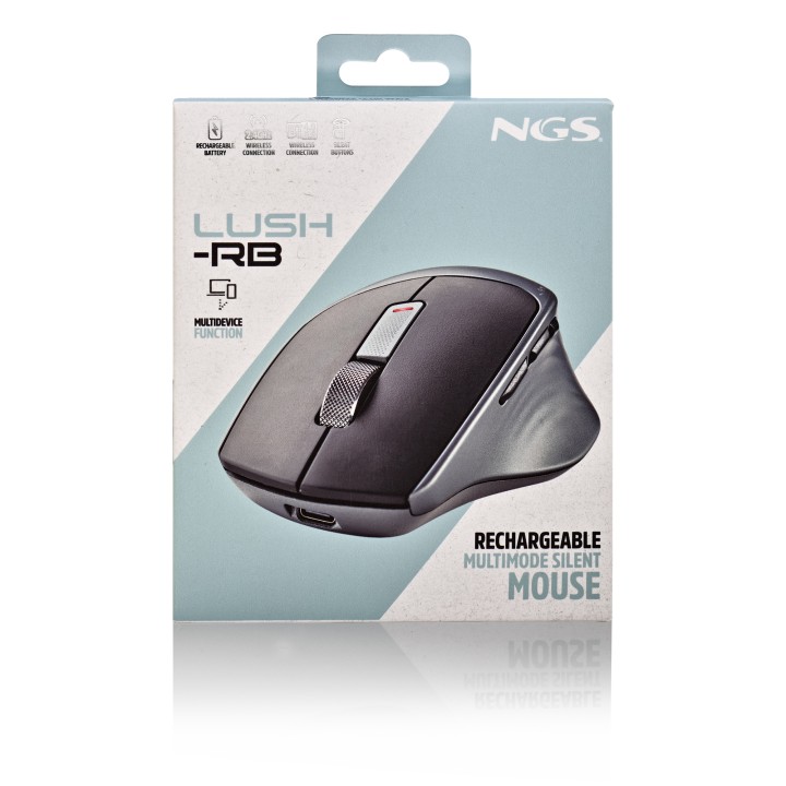 Ratón NGS RF Wireless/BT 1600dpi Negro/Gris (LUSH-RB)