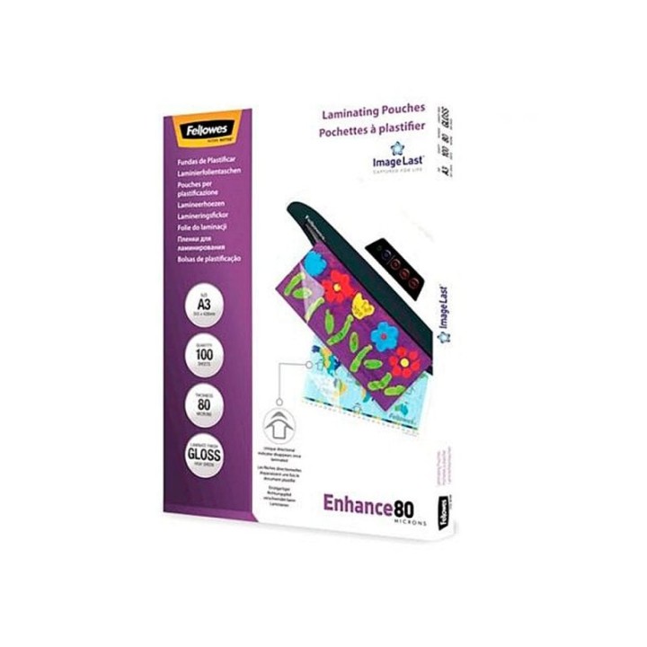 Bolsa De Plastificar Fellowes Brillo Din A3 80 Micras Pack 100 Unidades