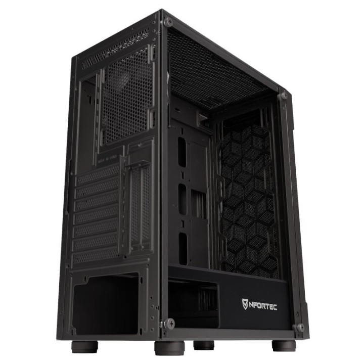Nfortec Azir Torre ATX Frontal 3D Mallado 4 Ventiladores Cristal Templado Negra
