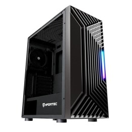 Nfortec Nervia ARGB Torre ATX Frontal Mallado 3D Cristal Templado 4 Ventiladores Negra