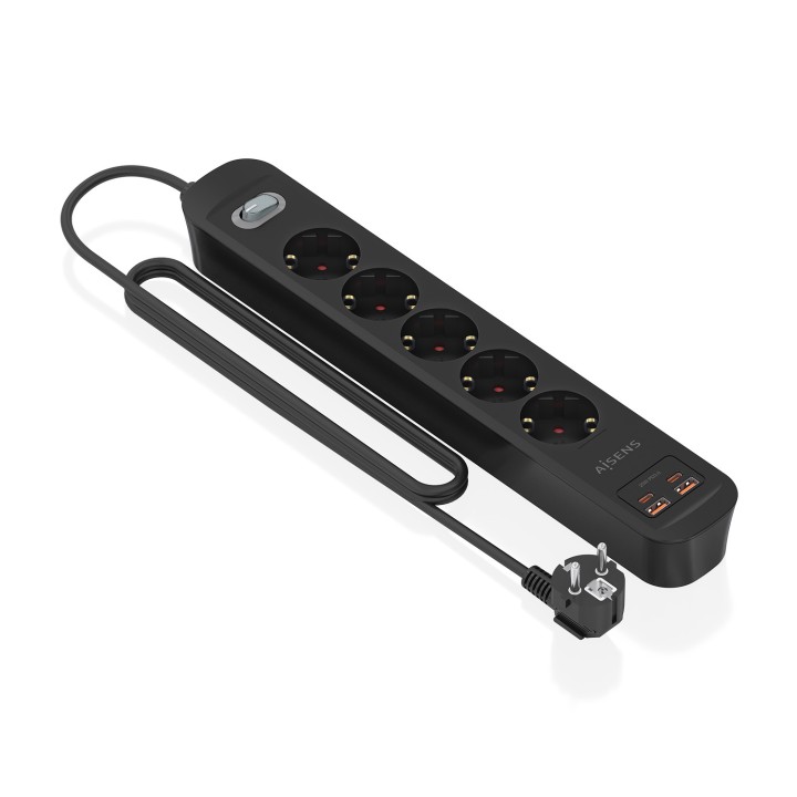 Regleta AISENS 5 Tomas 2xUSB-C 2xUSB-A (ASPS-2A2C15-BK)