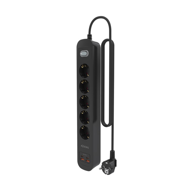 Regleta AISENS 5 Tomas 2xUSB-C 2xUSB-A (ASPS-2A2C15-BK)