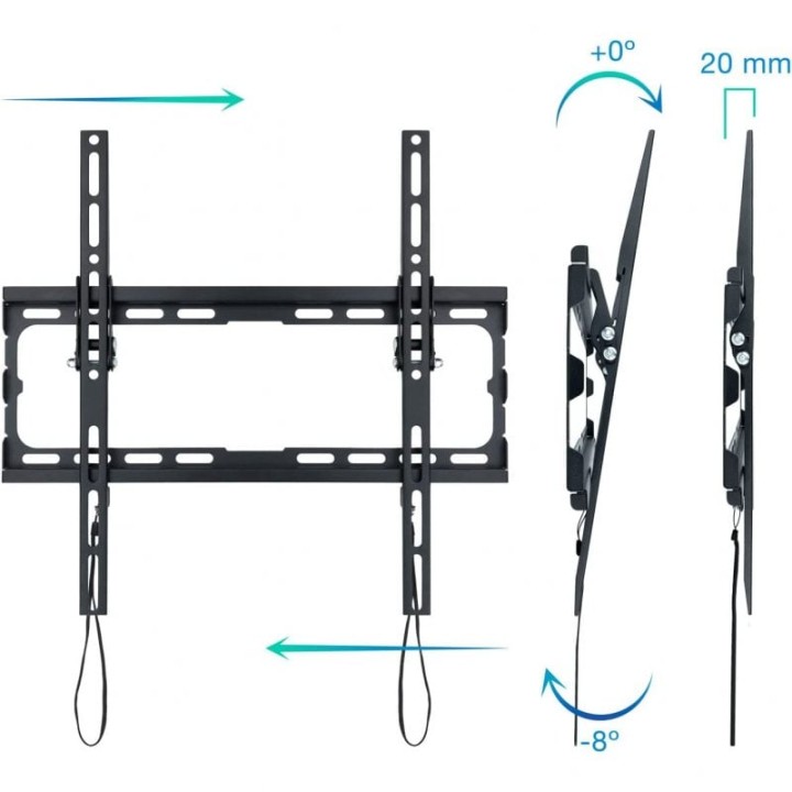 TooQ Soporte de Pared Inclinable para Monitor/TV 32"-70" VESA 400x400 Máx. 45Kg