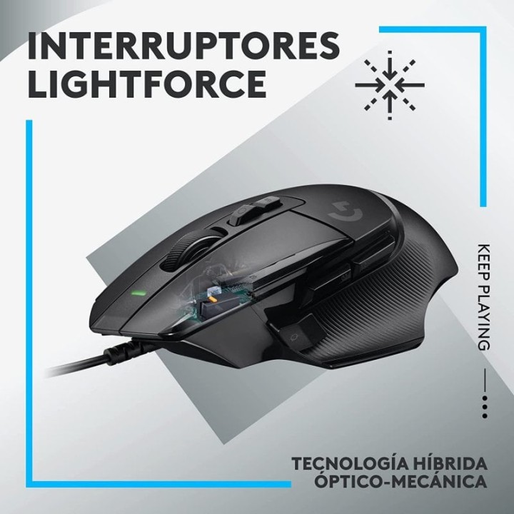 Logitech G G502 X Ratón Gaming Negro 25600 DPI