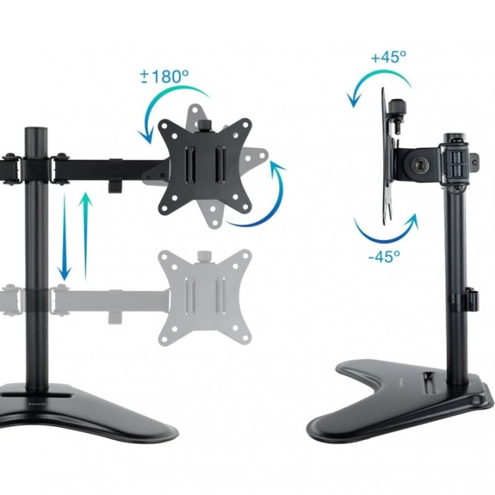 TooQ Soporte Doble Brazo Inclinable Giratorio para Monitor 17"-32" VESA 100x100 Máx. 9Kg