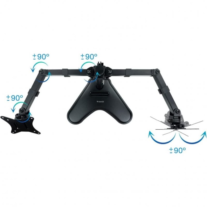 TooQ Soporte Doble Brazo Inclinable Giratorio para Monitor 17"-32" VESA 100x100 Máx. 9Kg