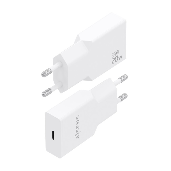 Cargador Pared AISENS GaN 20W 1USB-C Blanco (A110-0997)
