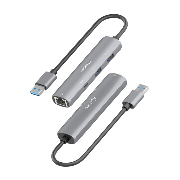 Hub AISENS USB-A a 2USB-A/1USB-C/1RJ45 (ASUC-4P035-GR)