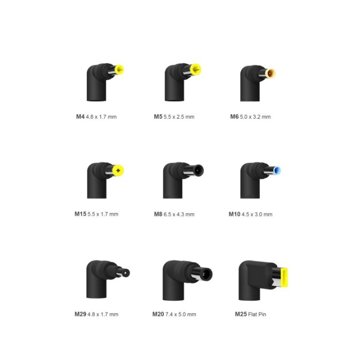 Aisens ASLC-65WAUTO-BK Cargador Universal para Portátiles 65W