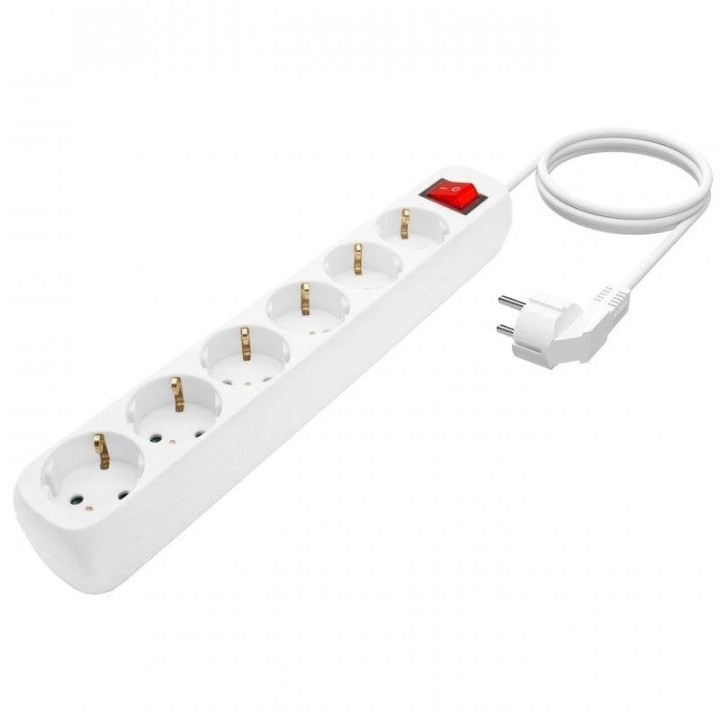 Aisens A154-0535 Regleta con Interruptor 6 Tomas Blanca
