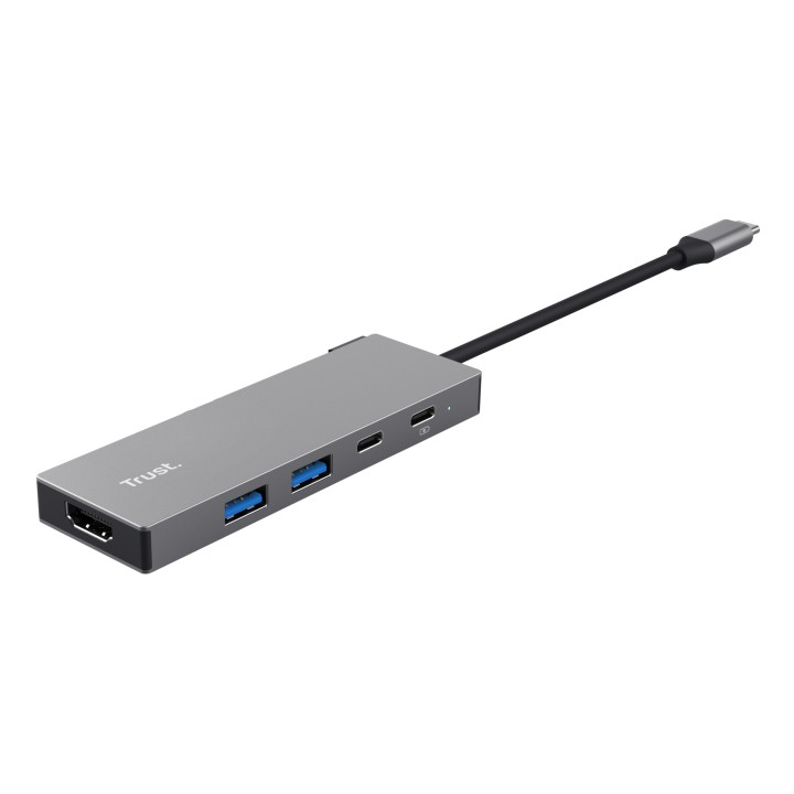 Adaptador Trust Dalyx 5en1 USB-C Gris (26062)