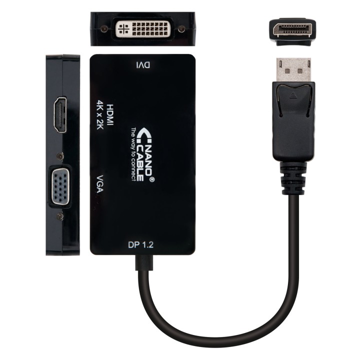 Nanocable DP/M a VGA/DVI/HDMI/H 15cm (10.16.3301-BK)