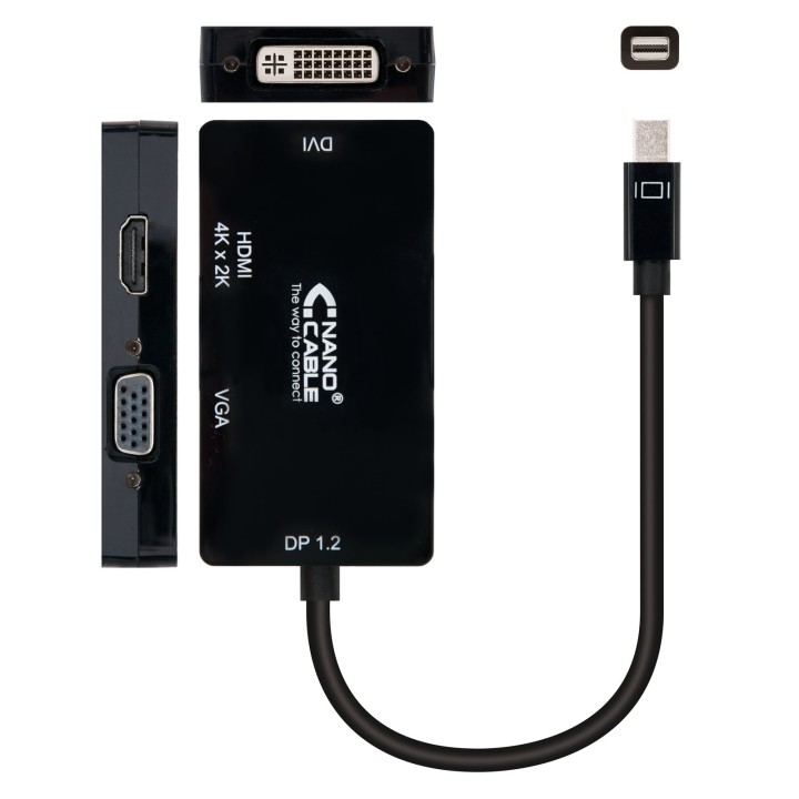 Nanocable Mini DP/M a VGA/DVI/HDMI/H (10.16.3302-BK)