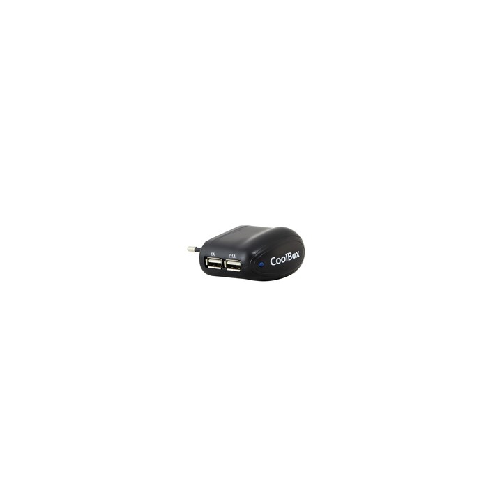 Cargador de Pared CoolBox 2x USB 2.0 Negro (UX-2)