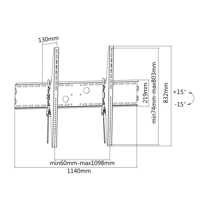 Soporte Pared EQUIP 60-100" Inclinable 100Kg (EQ650322)