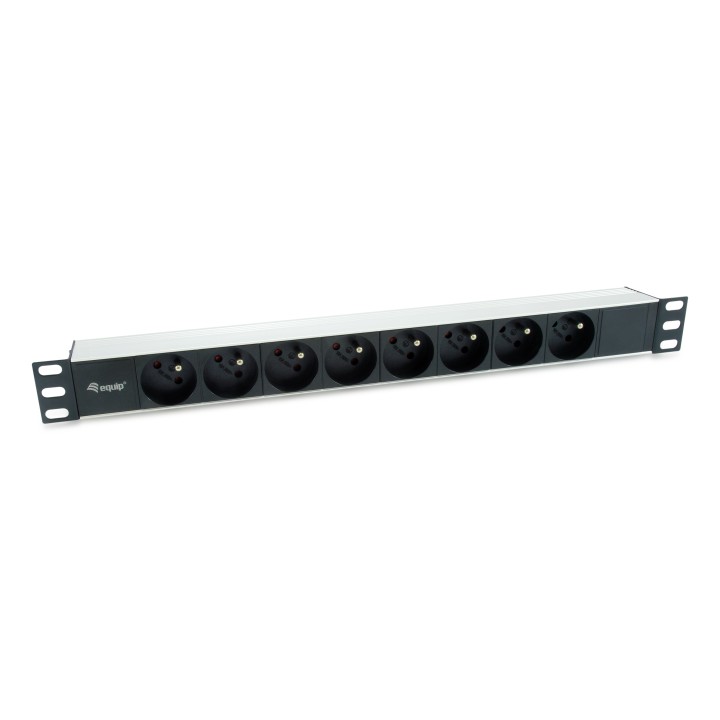 Regleta EQUIP 8xSchuko 1.8m Rack 1U Negra (EQ333313)