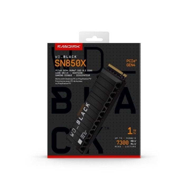 WD Black SN850X 1TB Disco SSD 7300MB/S Disipador NVMe PCIe 4.0 M.2 Gen4 16GT/s