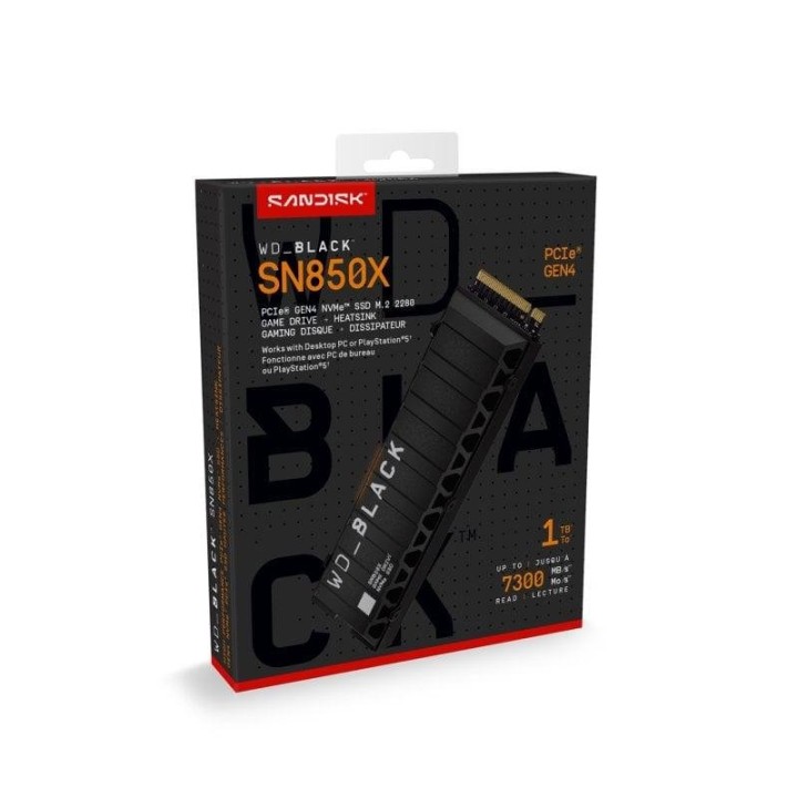 WD Black SN850X 1TB Disco SSD 7300MB/S Disipador NVMe PCIe 4.0 M.2 Gen4 16GT/s