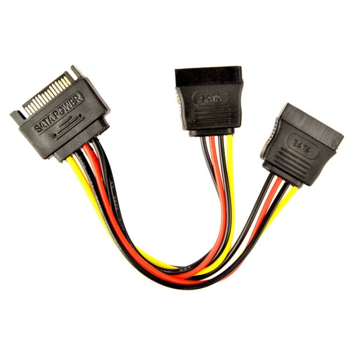 Gembird Cable de Alimentación SATA Plano Macho/2x Hembra 15cm