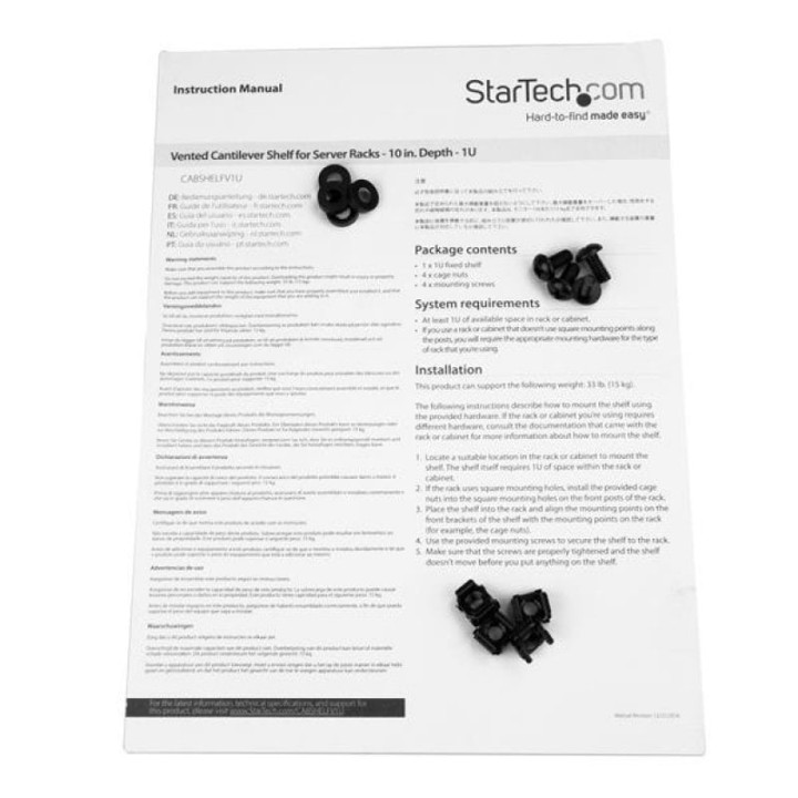 StarTech Bandeja Ventilada 1U para Rack de 10" hasta 20Kg