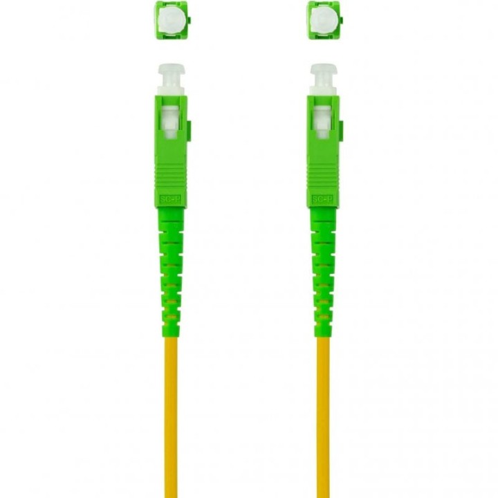 Nanocable Cable de Fibra Óptica SC/APC Monomodo G657A2 5m Amarillo