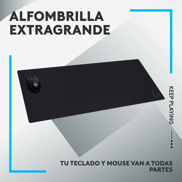 Logitech G840 XL 90x40cm Alfombrilla Gaming Extended Negra