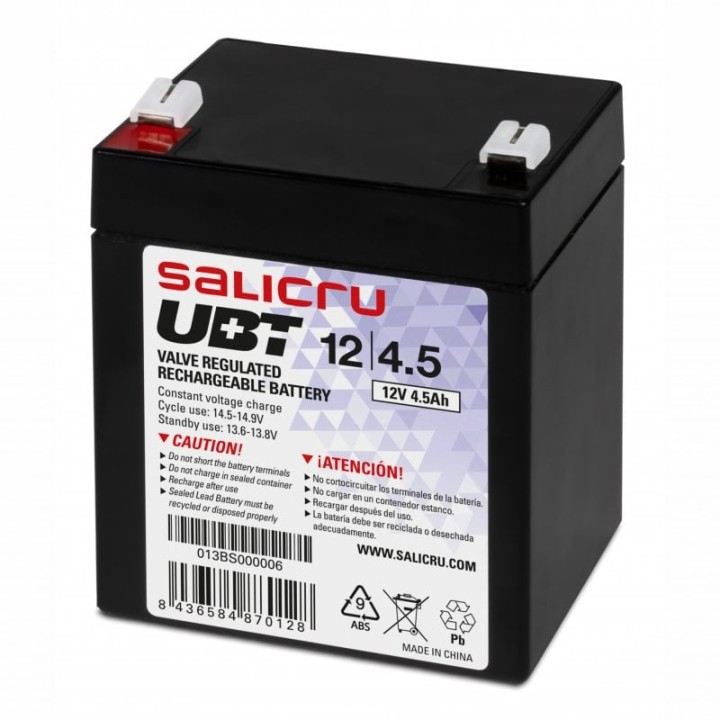 Salicru UBT 12/4,5 Batería AGM Recargable de 4.5Ah para SAI