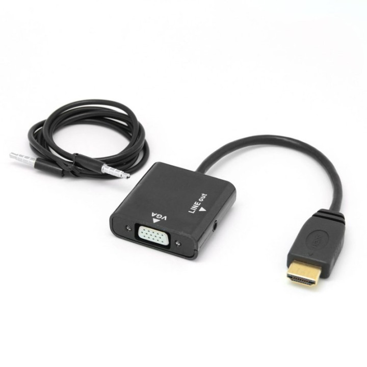 PcCom Essential Adaptador HDMI a VGA + Cable Jack 3.5mm