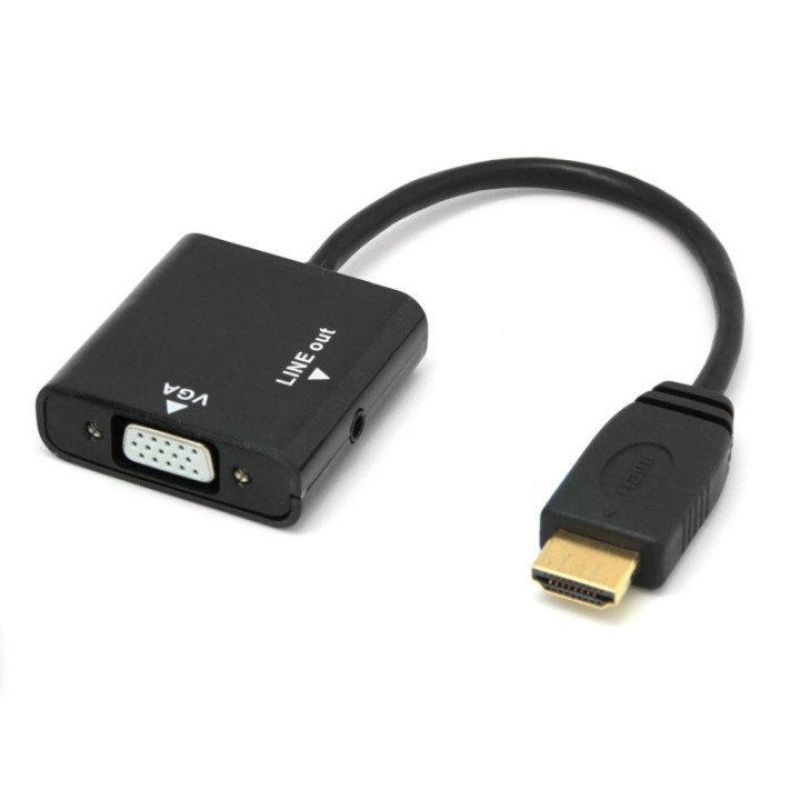 PcCom Essential Adaptador HDMI a VGA + Cable Jack 3.5mm
