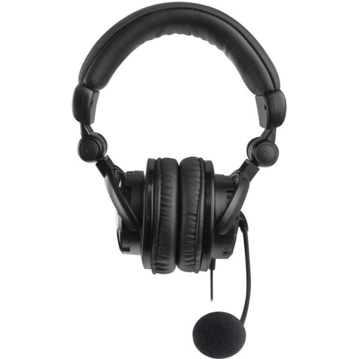 Auriculares Ewent EW3564 con cable 3,5 mm, micrófono flexible, plegables y negros