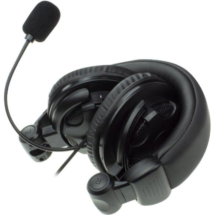 Auriculares Ewent EW3564 con cable 3,5 mm, micrófono flexible, plegables y negros