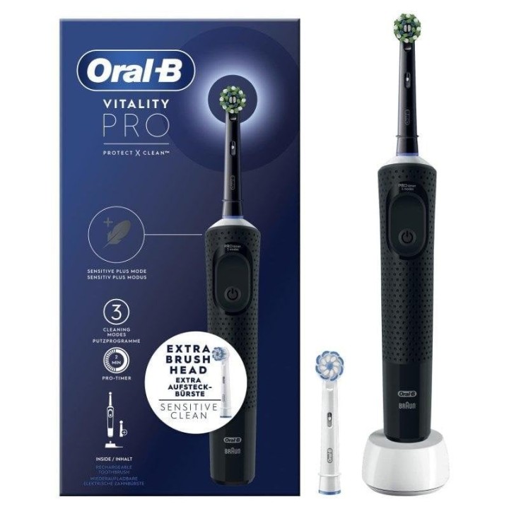 Oral-B Vitality Pro Cepillo Eléctrico Negro + Cabezal Extra