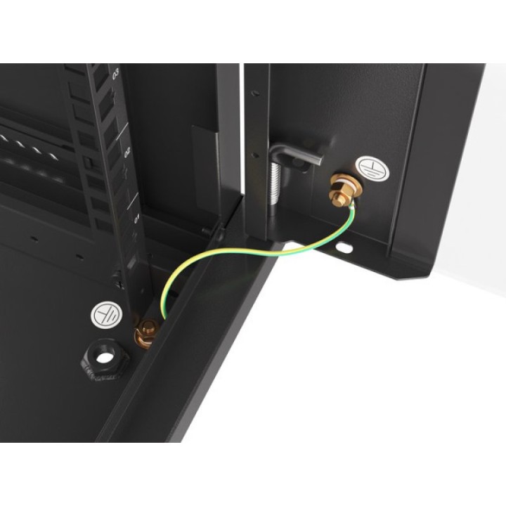 Armario Rack Lanberg WF01-6427-10B 27U Wallmount 19" 60kg Acero Negro Vidrio Templado IP20