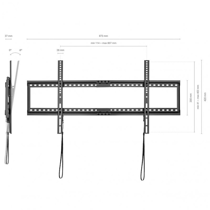 Aisens WT90T-121 Soporte de Pared Inclinable para TV 37"-90" VESA 800x400 Max 75Kg