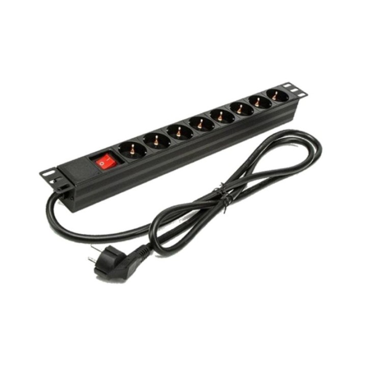 Phasak BNS 1518 Regleta Rack 19U con Protección 8 Tomas