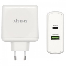 Aisens ASCH-2PD30QC-W Cargador de Pared USB 2.0/USB-C 48W Blanco