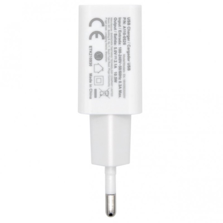 Aisens A110-0526 Cargador de Pared USB 2.0 10W Blanco